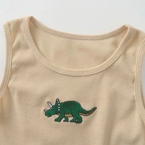 Tan Dinosaur Crop Top